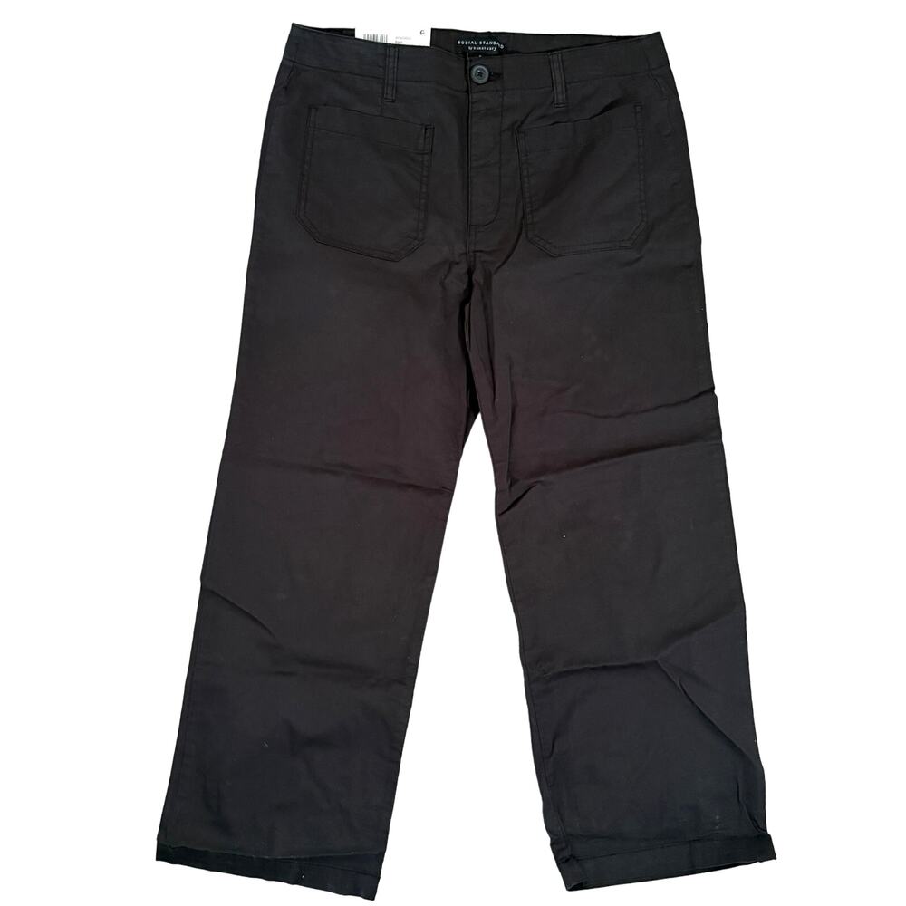 Social Standard Sanctuary Juliet Crop Twill Crop Pant - Black - Size 8 - $109